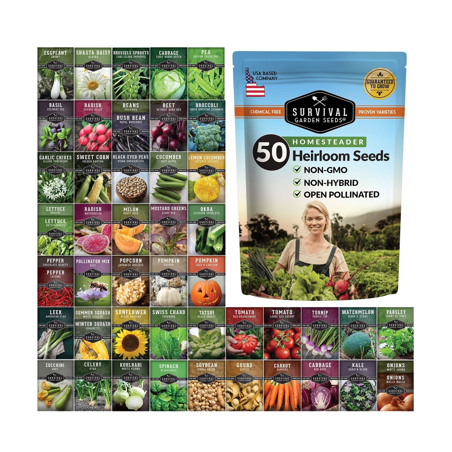 Homestead Garden Collection – 50 Essential Seeds for Self-Reliant Living