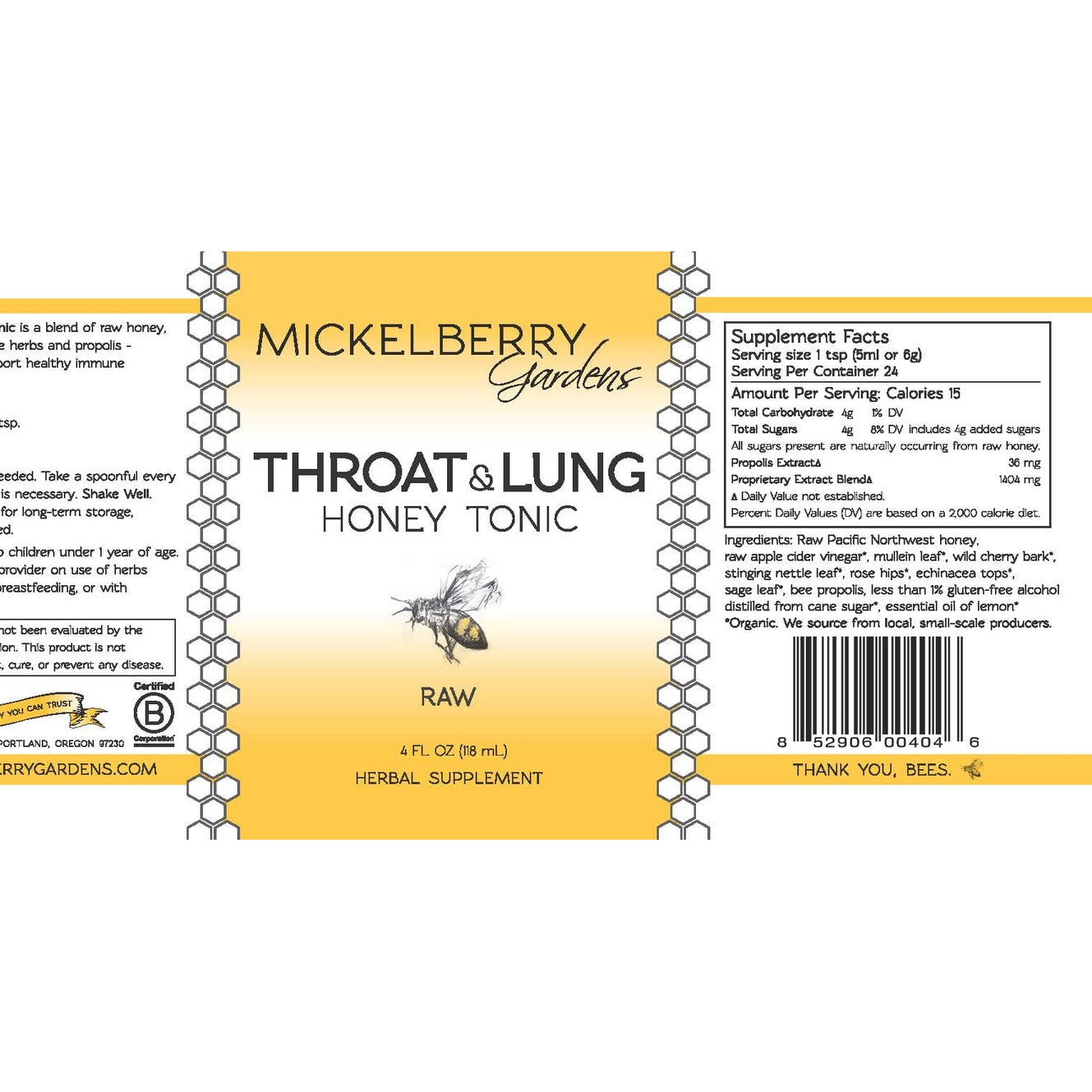 Throat and Lung Honey Tonic