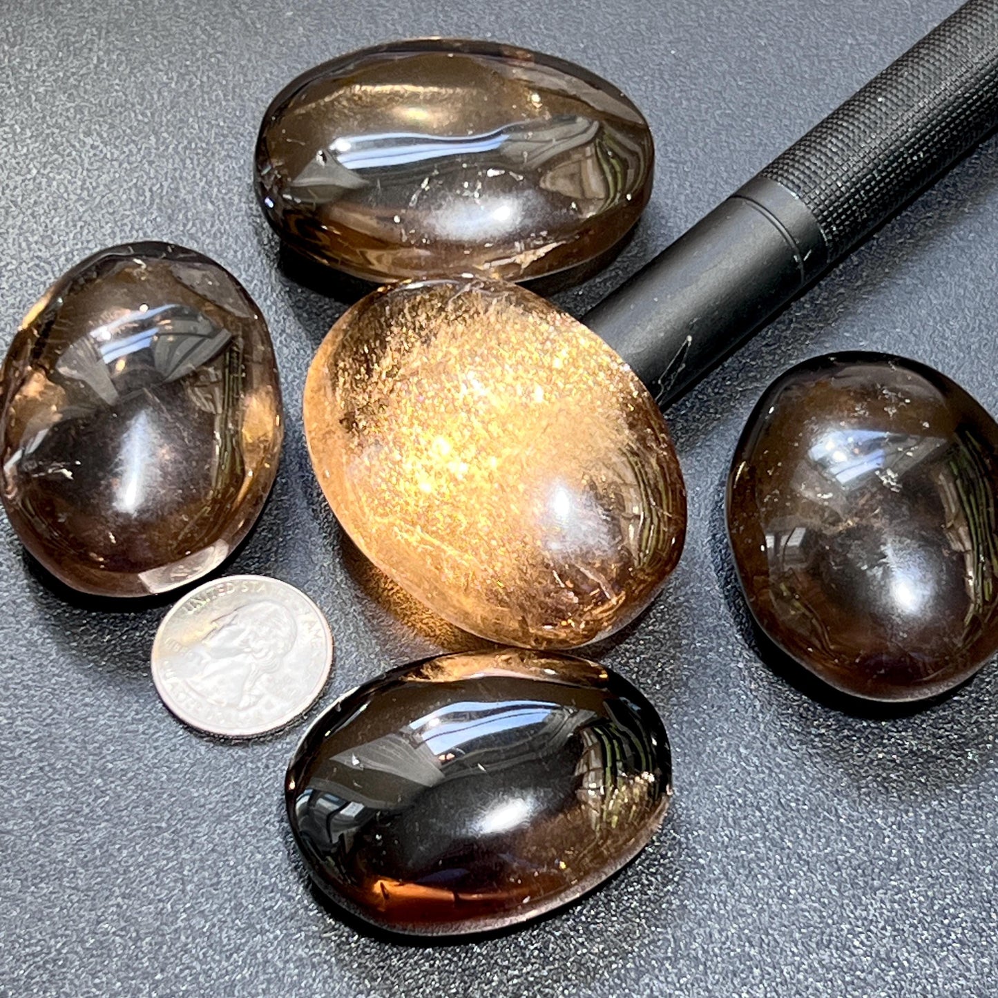 Smoky Quartz Crystal Palm Stone Gemstone Home Decor Carving Supply