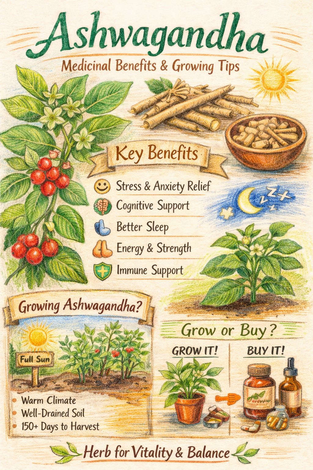 Ashwagandha: Medicinal Benefits, Uses & Should You Grow It?