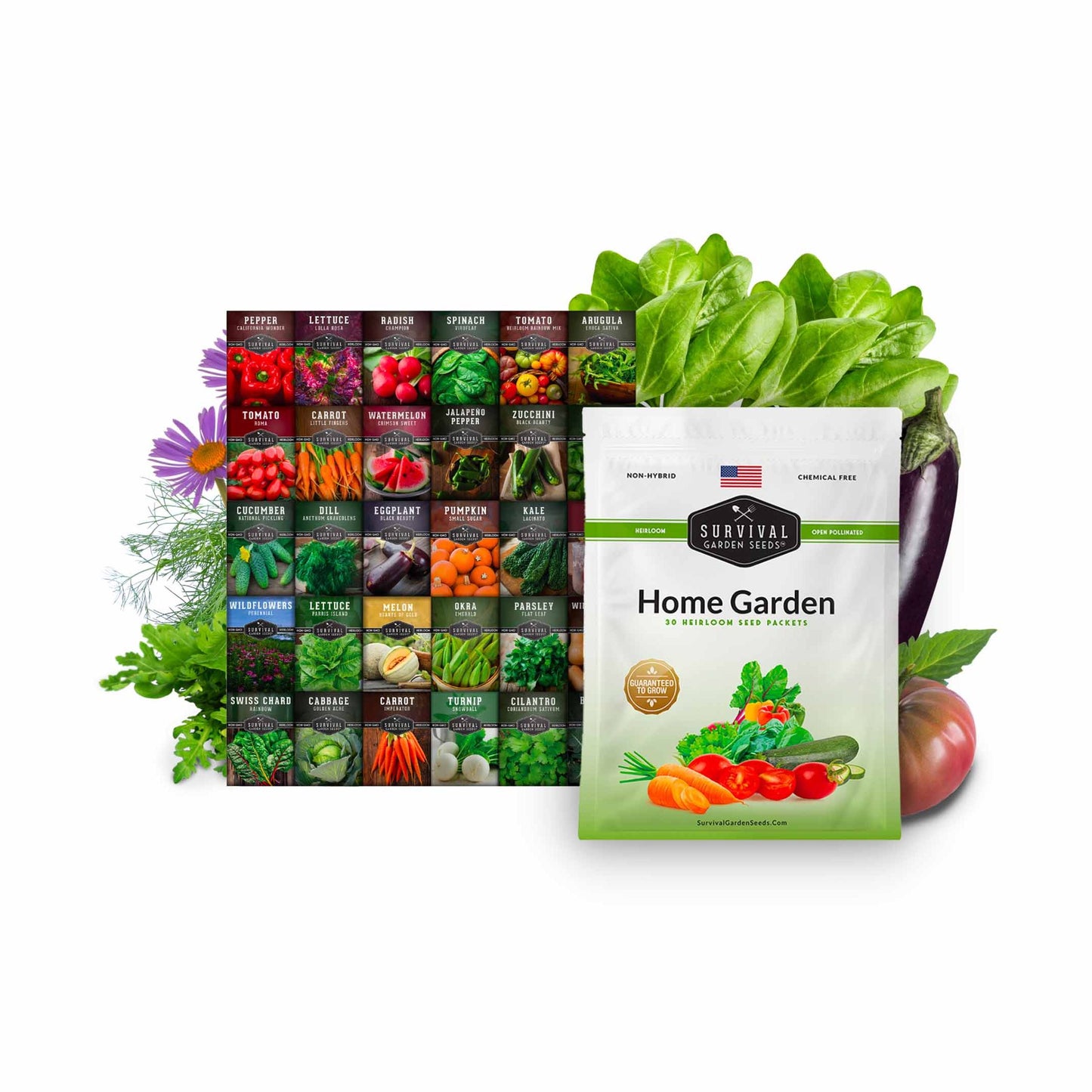 Family Home Garden Kit - 30 Easy to Grow Seeds for a Victory Garden