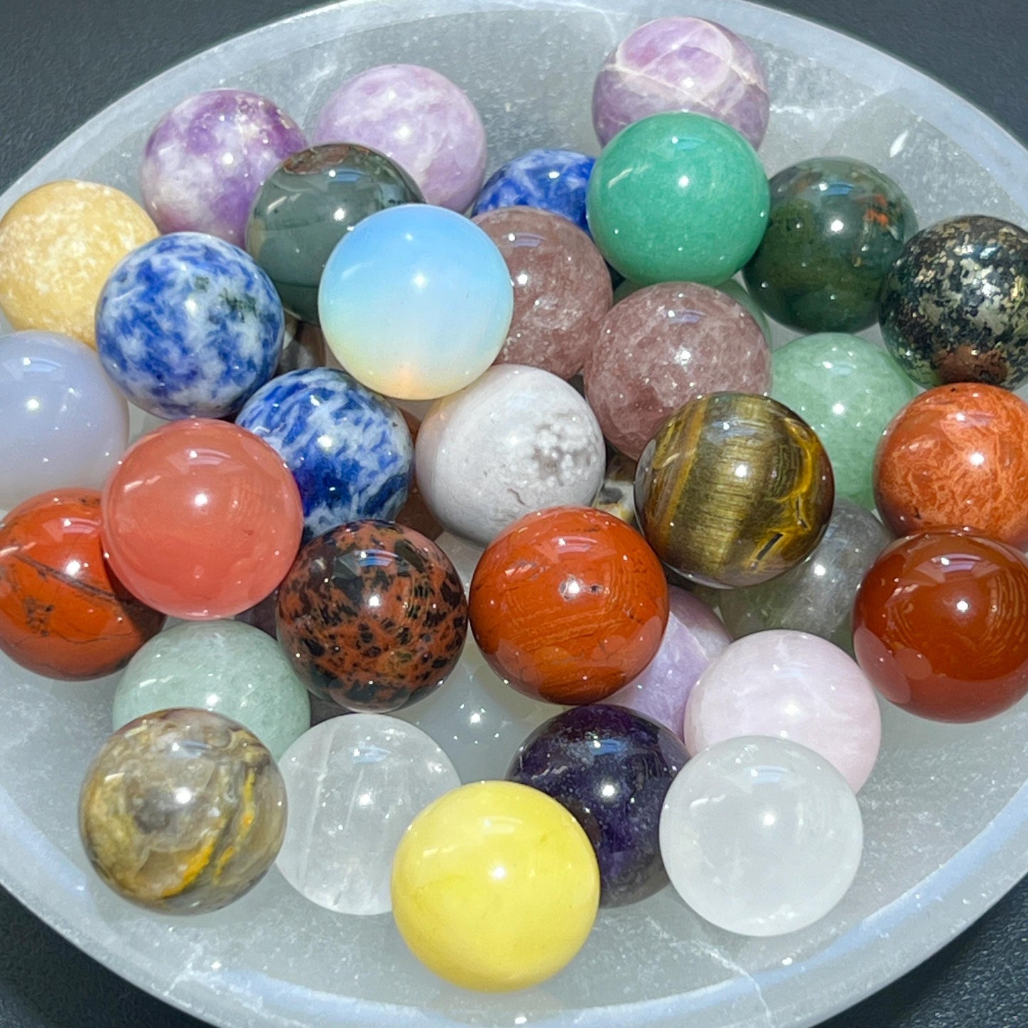 Mixed Crystal Spheres Small Marble Size (20mm) Gemstone Carving Decor