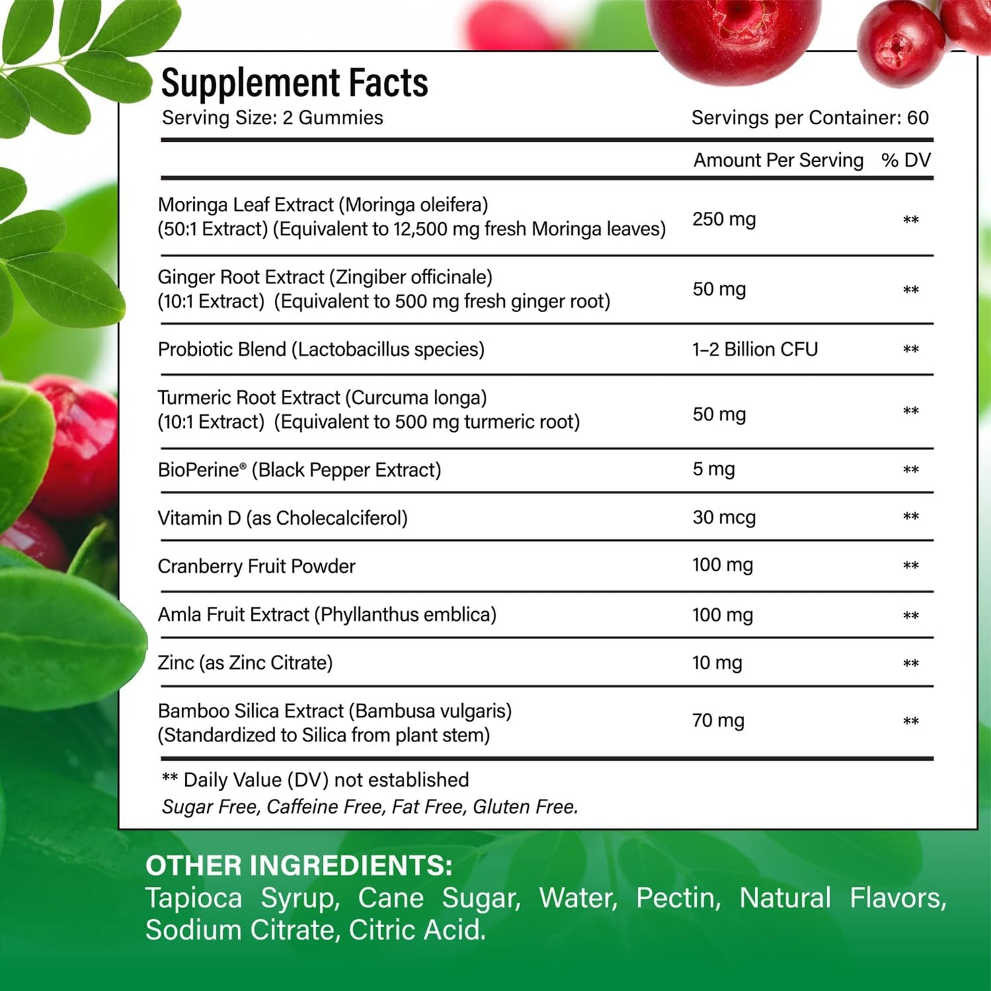 Moringa Gummies with Ginger, Turmeric & Probiotics