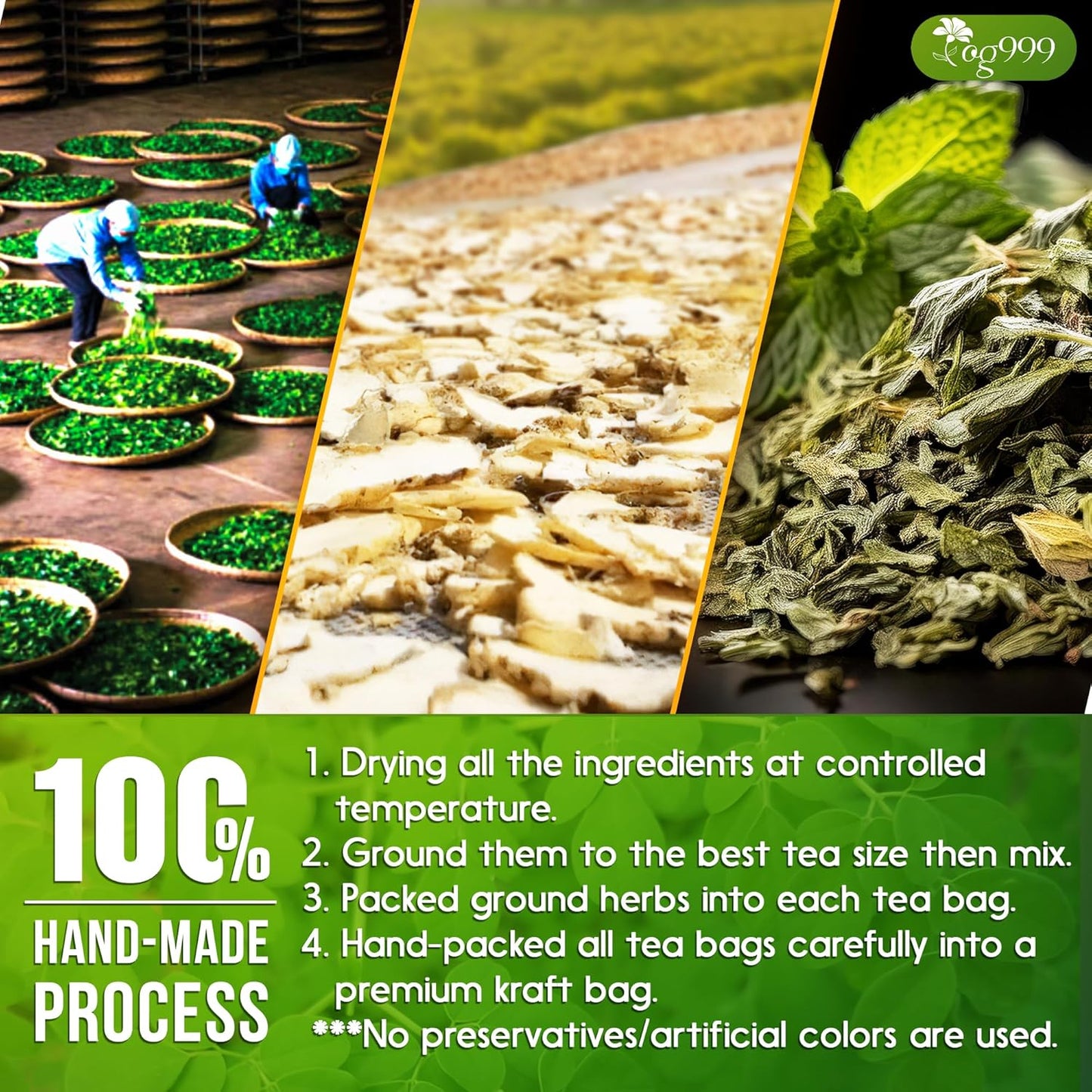 Premium Moringa Ginger Peppermint Herbal Tea