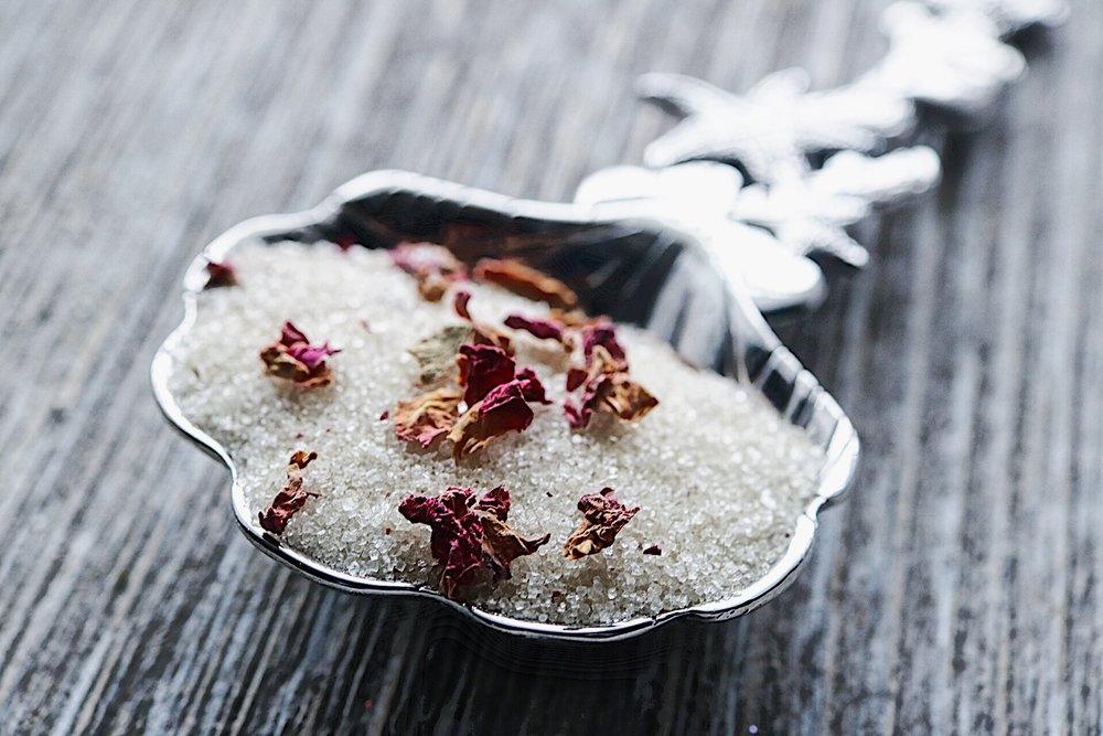 Rose Petal infused artisan culinary sugar