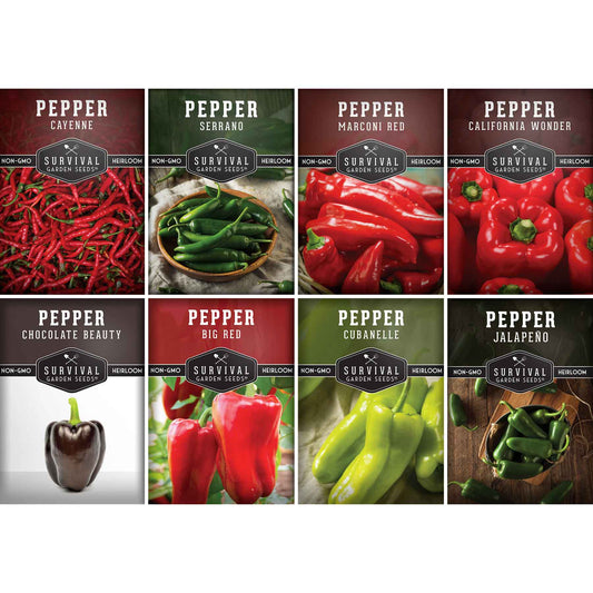 8 Peppers Seed Collection  - Sweet & Hot Peppers