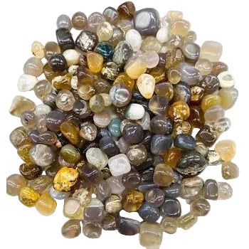 1 lb Agate, Grey tumbled chips 8-12mm