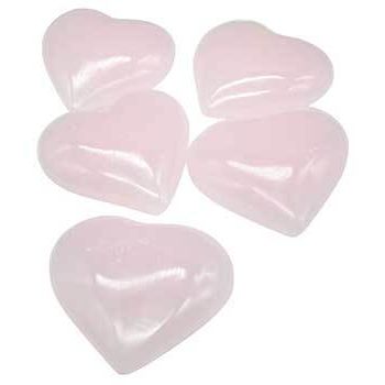 (set of 5) 2" Calcite, Pink heart