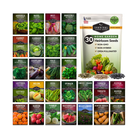 Family Home Garden Kit - 30 Easy to Grow Seeds for a Victory Garden