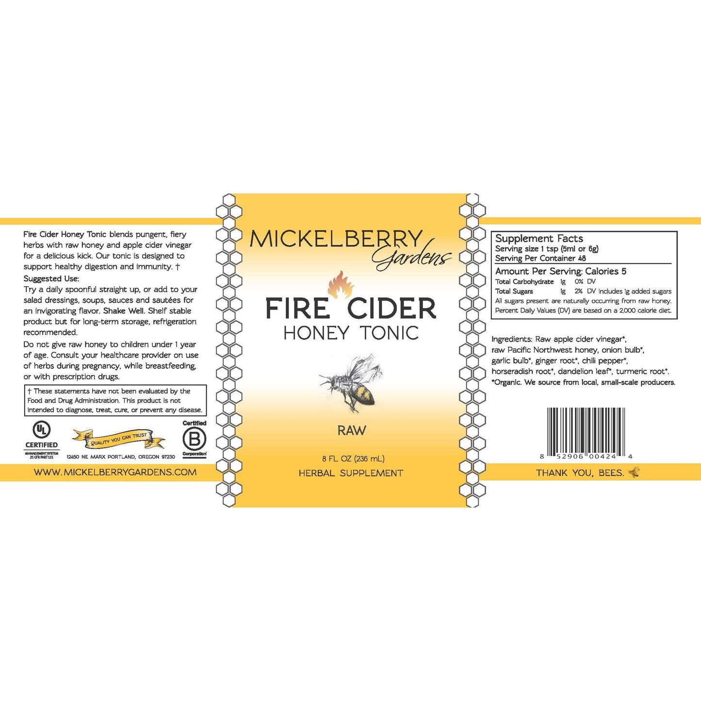 Fire Cider Honey Tonic