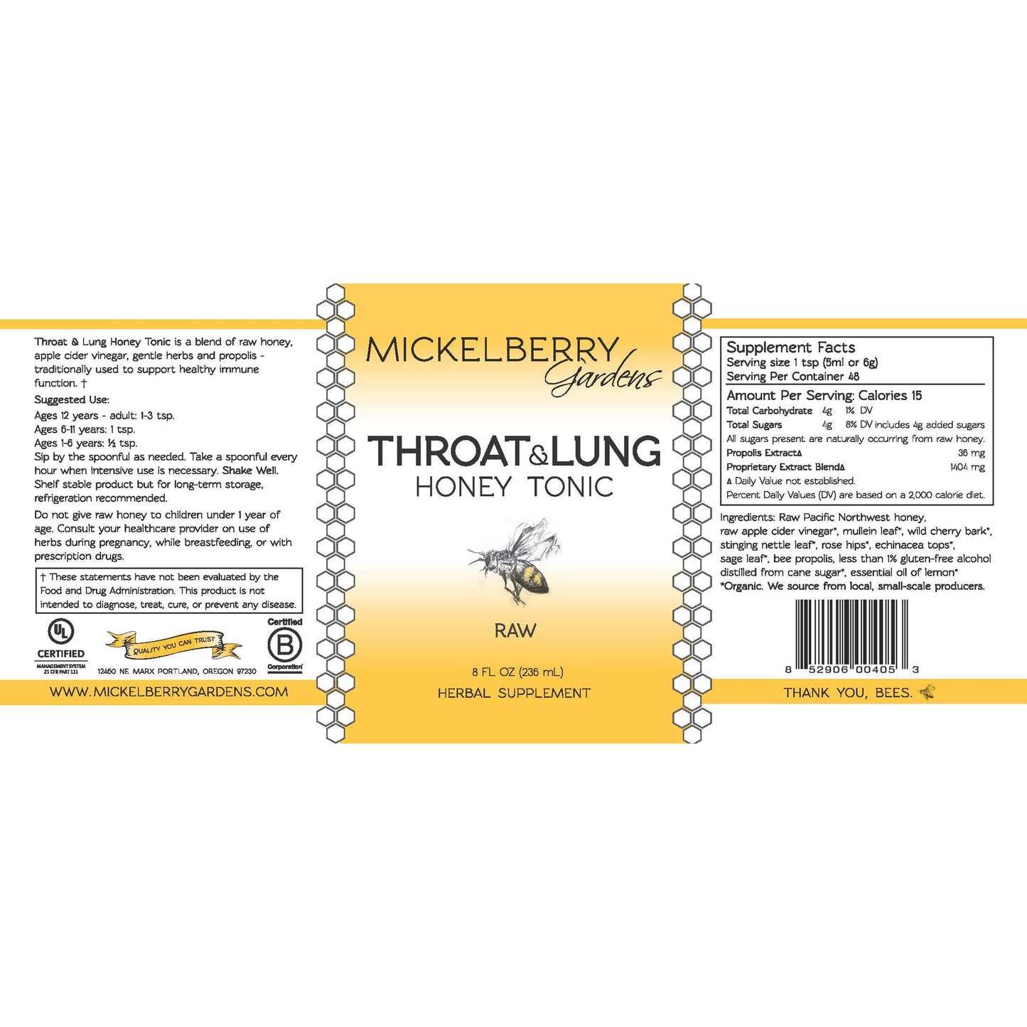 Throat and Lung Honey Tonic