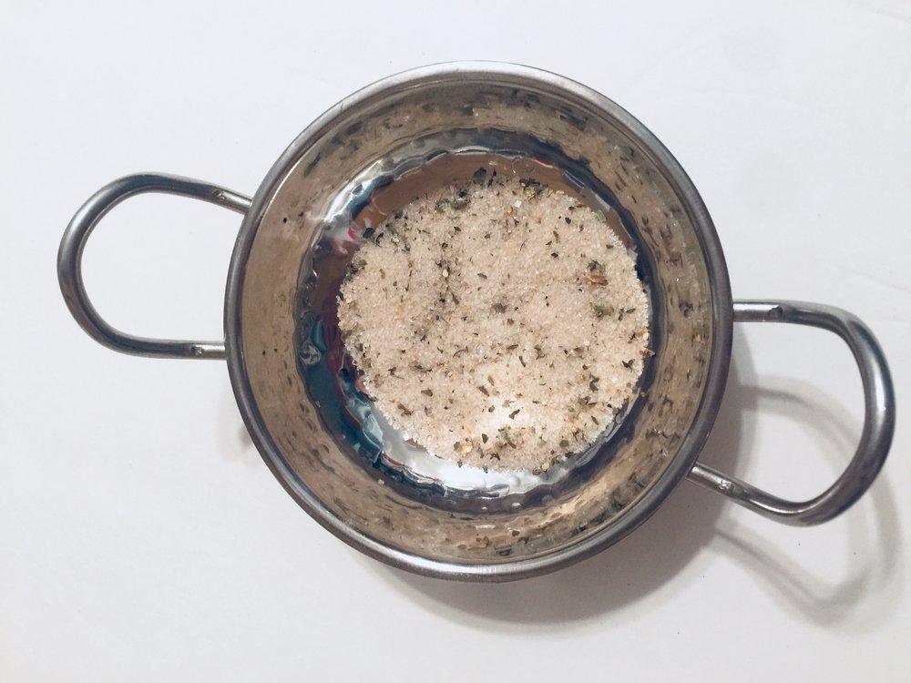 Lime Basil infused artisan culinary sugar