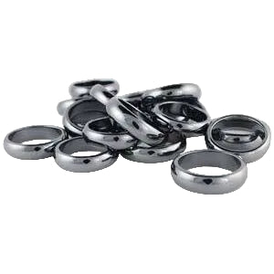 (set of 100) 6mm Rounded Hematite rings