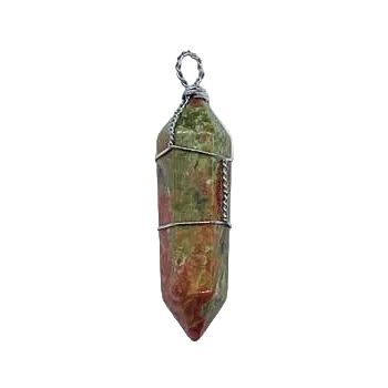 (set of 5) Unakite wire wrapped point