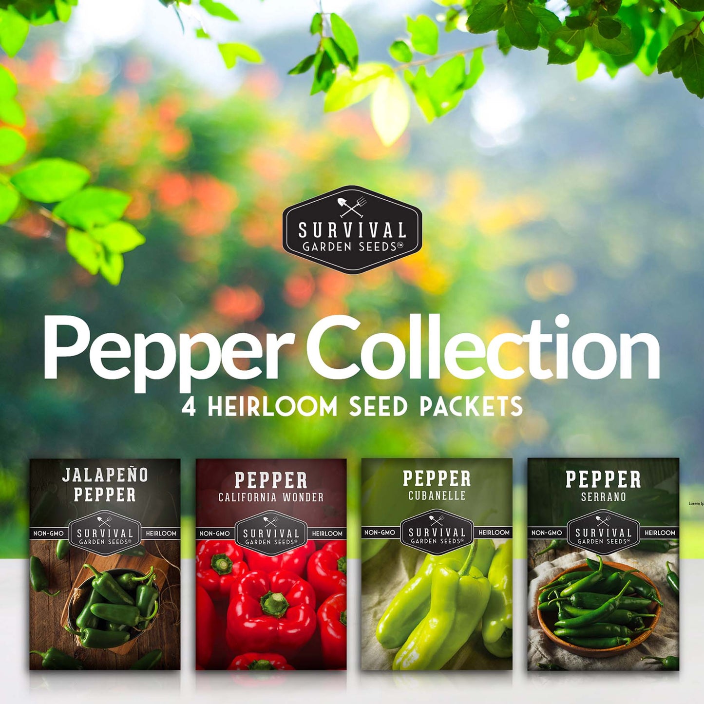 4 Pepper Seed Collection - Sweet and Hot Peppers