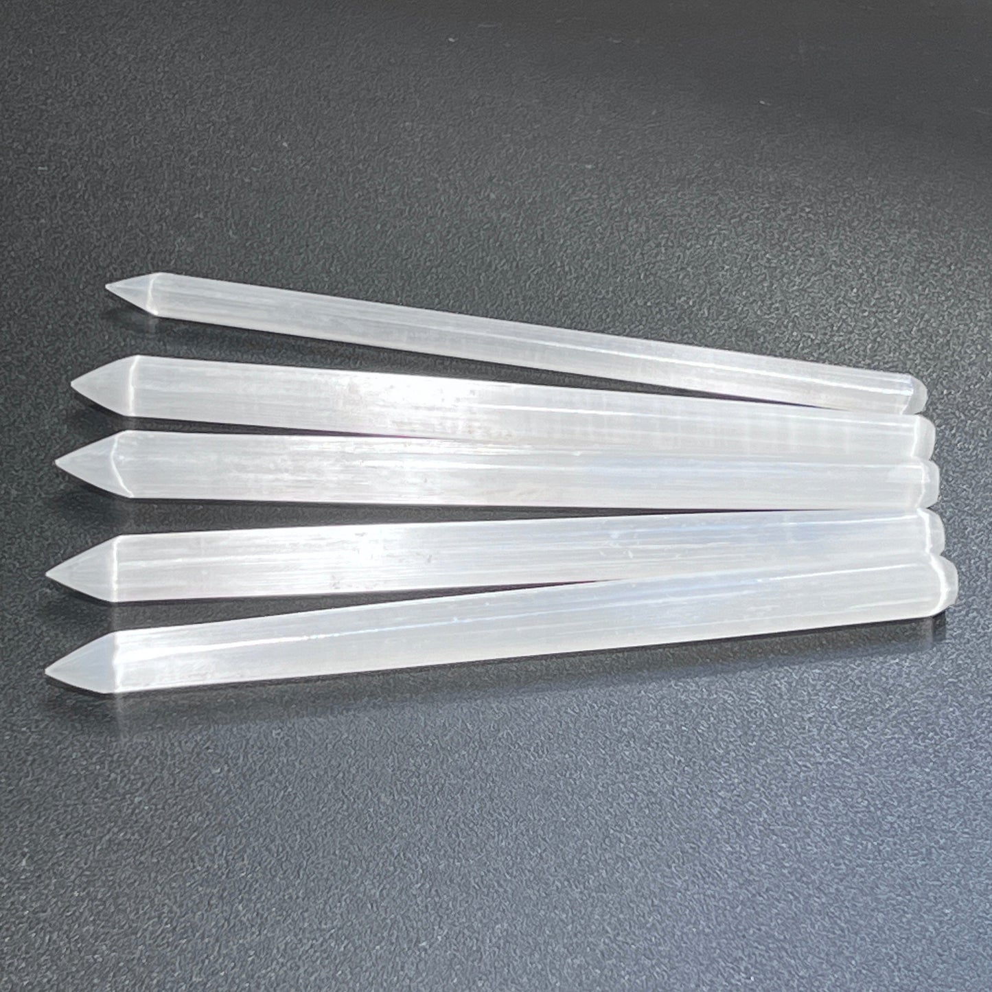 Selenite Crystal Wand Point Thin Pencil Shaped Crystal Carving