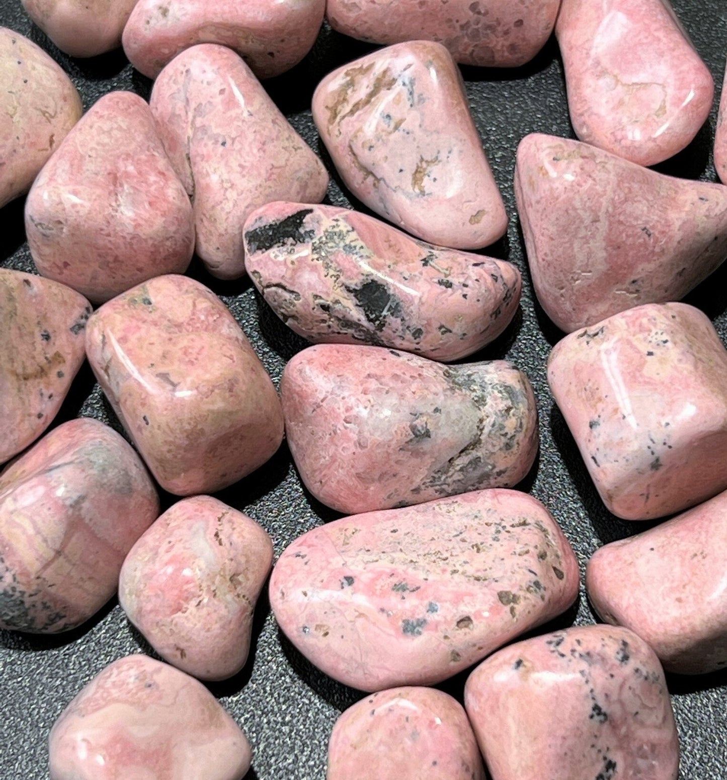 Pink Rhodonite Tumbled Stones (By The Piece or Pound) Bulk Wholesale Lot