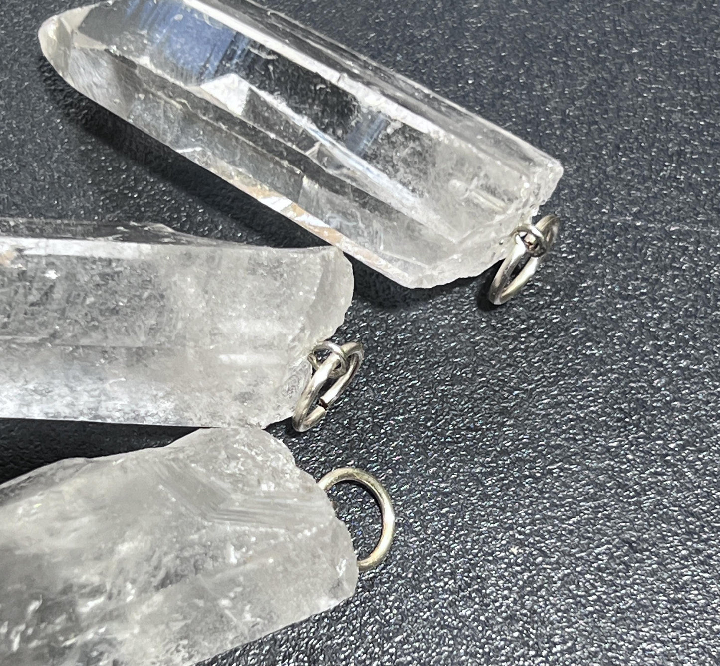 Raw Quartz Crystal Pendant Rough Clear Point Necklace