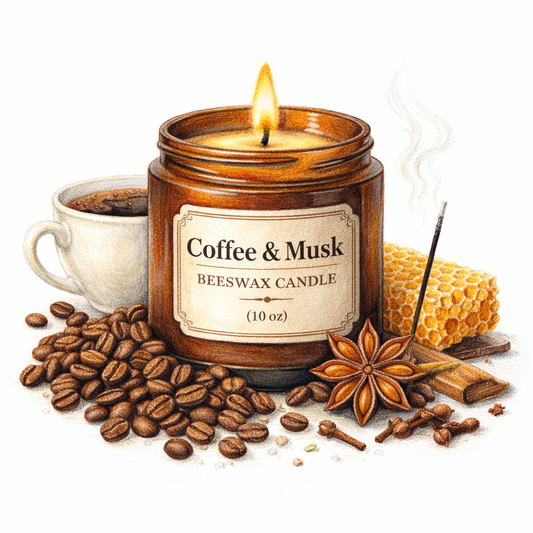 Coffee & Musk Beeswax Candle (10oz)