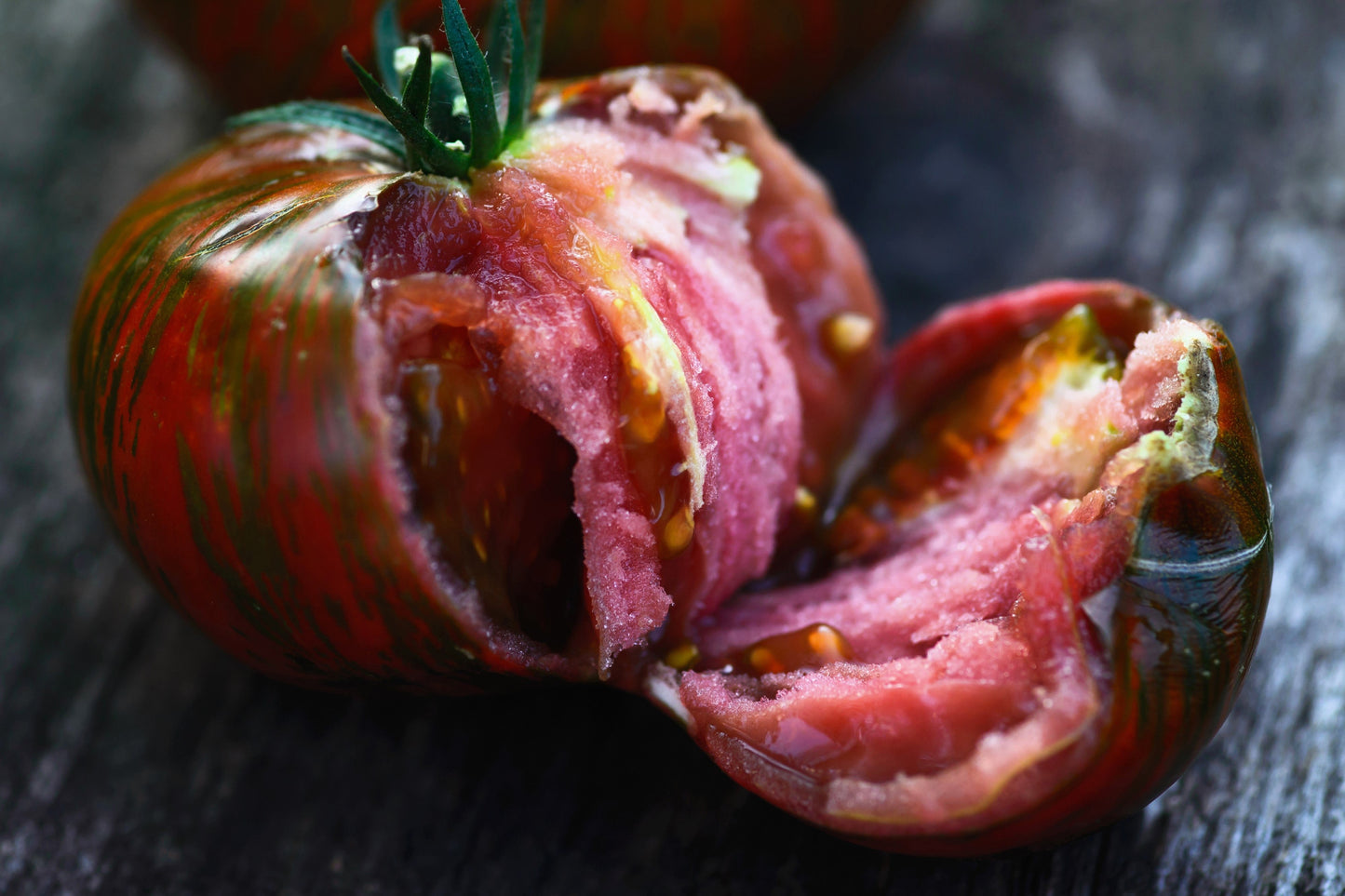 50 CHOCOLATE STRIPES TOMATO Brown with Green Lycopersicon Fruit Vegetable Seeds