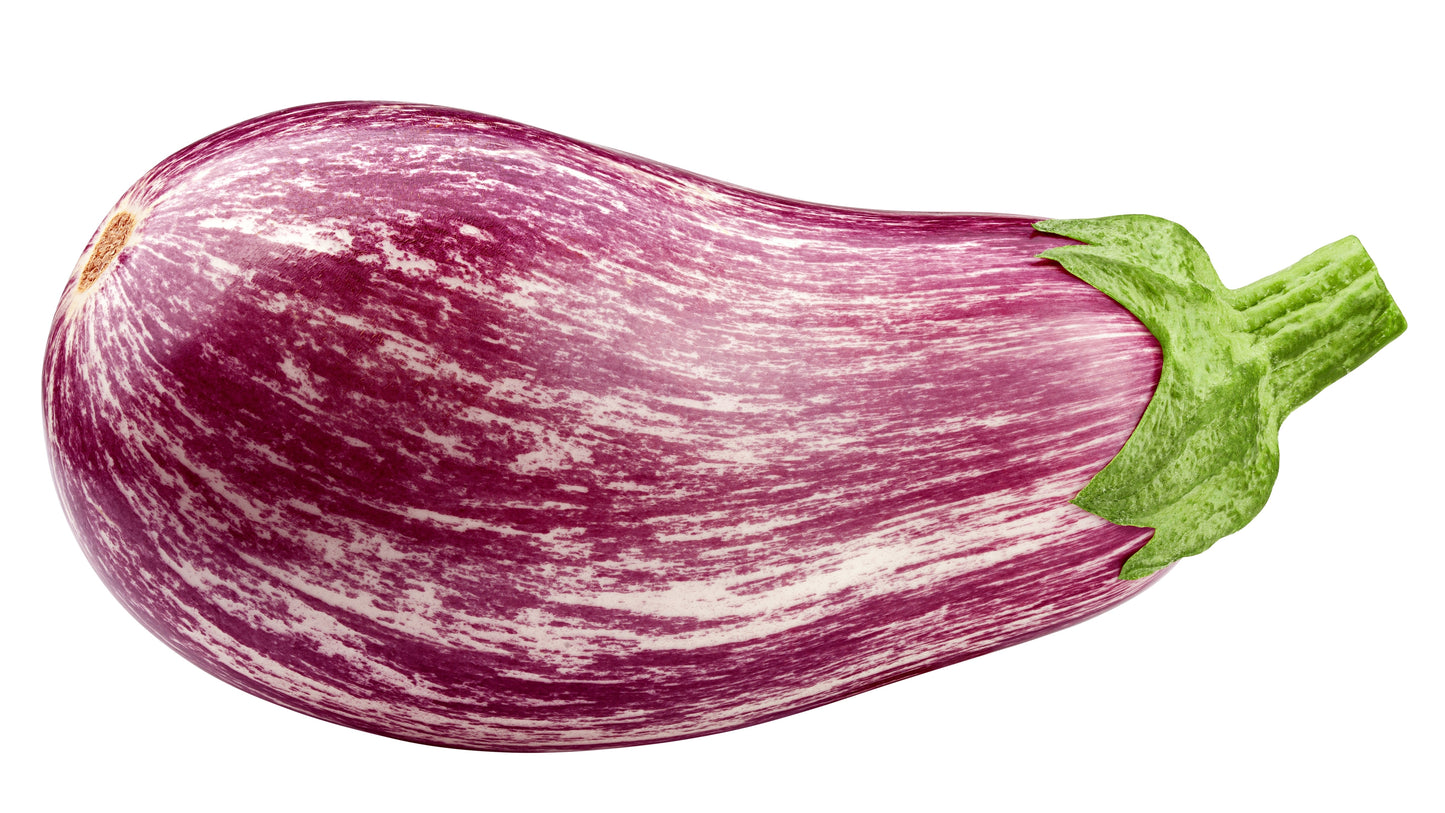 30 Pandora STRIPED ROSE EGGPLANT Solanum Melongena White Fruit Vegetable Seeds